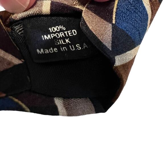 Ziggurat by Mulberberry Neckwear Geometric 100% imported silk made in USA - Picture 10 of 10
